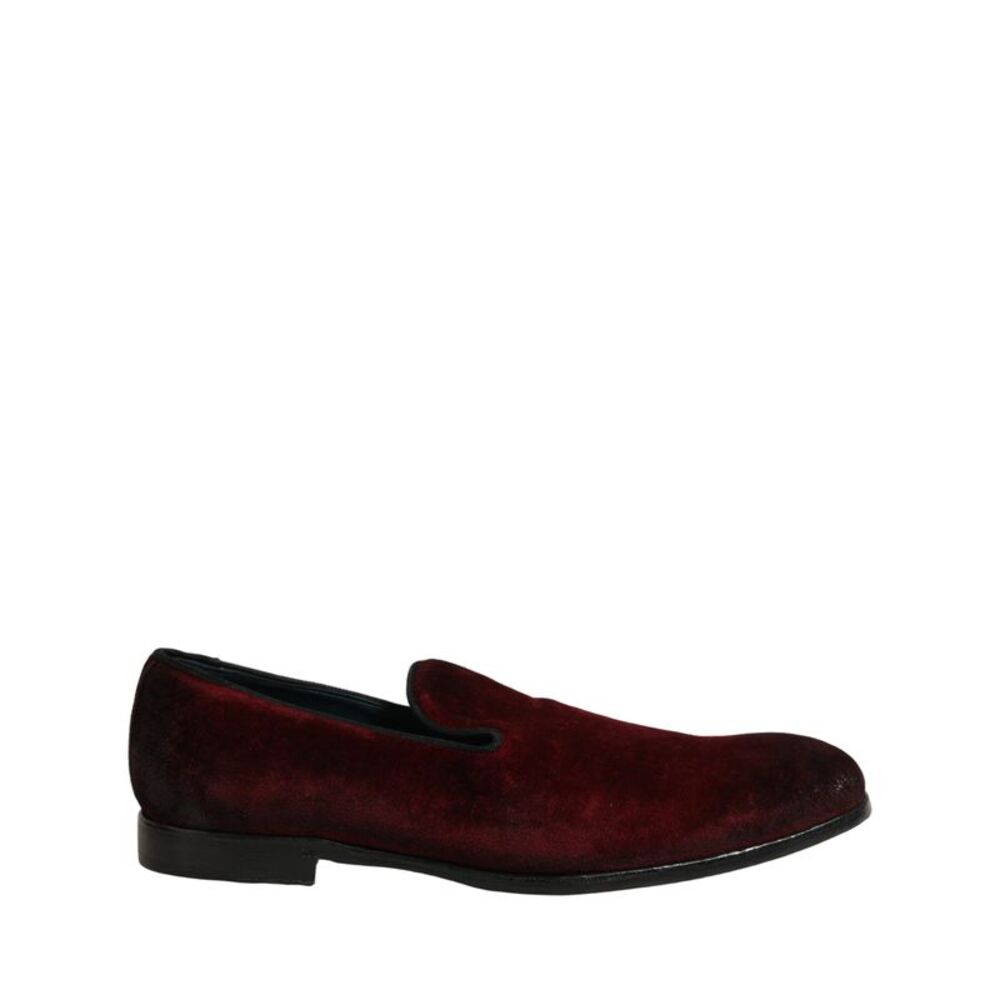 Dolce & Gabbana Maroon Suede Slip On Slippers Loafers Men's Shoes